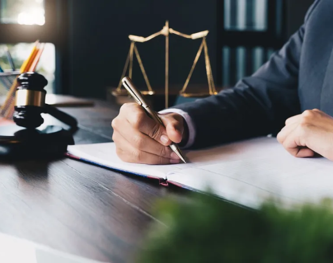 Attorney at his office
